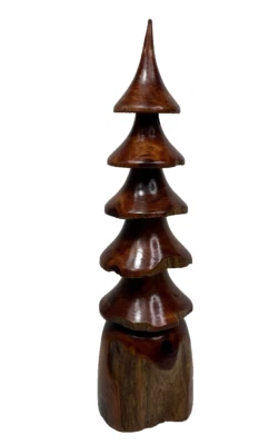Escultura de árbol de madera tallada vintage hecha a mano 15,75" pulgadas de alto Foto 1 de 4