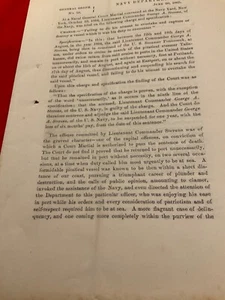 1282 CIVIL WAR CONFEDERATE NAVY RAIDER CSS TALLAHASSEE COURTMATERIAL ORDER 1865 - Picture 1 of 11