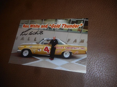 Rex White and Gold Thunder at HOF Autographed Promo Postcard Cover
