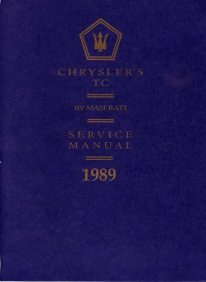 1989 Chrysler Maserati Shop Service Repair Manual Engine Drivetrain Electrical - Image 1 of 1