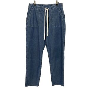 J. CREW Camp Corduroy Pants Womens M Reimagine Drawstring Blue Pockets Baggy New
