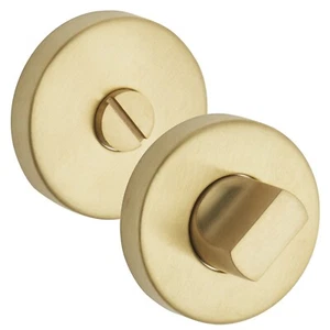 Satin Brass Bathroom Lock Thumb Turn & Release - Picture 1 of 1