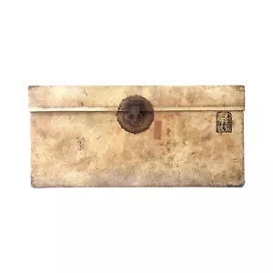 1900s Chinese Import Leather Parchment Traveling Box Trunk - Picture 1 of 6