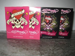 ED HARDY ~ Love Kills Slowly Eau de Parfum Spray Travel Vials ~ 2 of Each ~ NEW - Picture 1 of 5