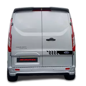 Ford Transit Custom Hecktür Vinyl Aufkleber Streifen Racing Sport Grafik CHEQ - Bild 1 von 2