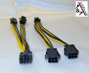 Dual PCI-E Y-Stromkabel 8Pin Stecker zu 2x 6Pin Buchse Grafikkarten Adapter 20cm
