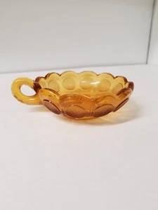 FOSTORIA GLAS CO. MÜNZGLAS WINDELSCHALE MIT GRIFF BERNSTEIN - Bild 1 von 4