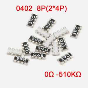 0402 SMD/SMT Array Resistor 8P(2*4P) ±5% Network Resistance 0/10/15/22 Ω -510KΩ - Picture 1 of 4