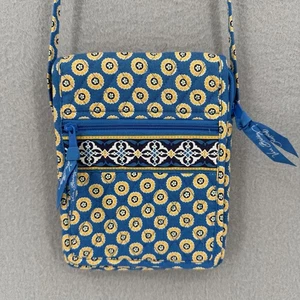 Vera Bradley Mini Hipster Crossbody Purse Small Travel Bag Quilted Riviera Blue - Picture 1 of 17