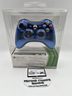 Microsoft Xbox 360 Special Edition Blue Chrome Series Gamepad SEALED - Image 1 of 4