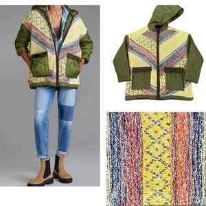 Anthropologie Pilcro Knitted Quilted Coat Jacket Textured Puffer Size Small NEW  - Picture 1 of 12