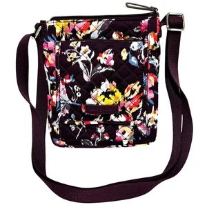 NUEVO Vera Bradley Monedero Bolso Púrpura Floral Protección RFID Icónico Mini Hipster  - Imagen 1 de 7