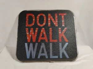 Vintage Glass Crosswalk Sign Dont Walk/ Walk Dual Traffic Signal Light Lens Larg - Picture 1 of 6
