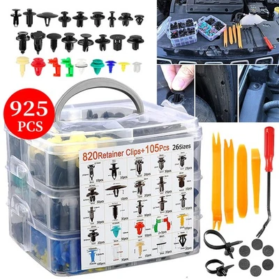 925x Car Interior Assortments Push Pin Rivet Trim Clips Plastic Panel Fasteners - Image 1 of 4
