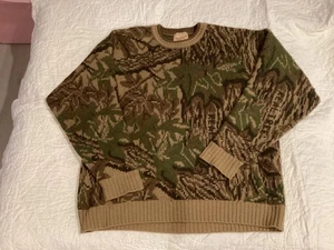 Vintage Woolrich Camoflauge Wool Sweater XL Realtree Camo - Picture 1 of 7