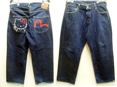 Jeans de mezclilla EVISU HELLO KITTY Collaboration SANRIO Japón talla 38 - Imagen 1 de 4