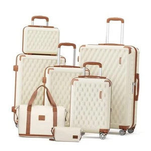 Luggage Sets 7 Piece Hard Shell Carry on Suitcase with Spinner Wheels and TSA - Picture 1 of 7