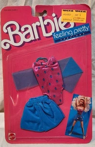 Barbie Feeling Pretty Fashion rosa blaue Punkte Shorts 1506-1602 Vintage 1988 versiegelt neu in Verpackung - Bild 1 von 3