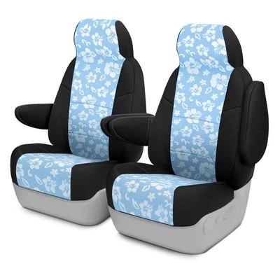 For Porsche 944 87 Seat Cover CR-Grade Neoprene 1st Row Black & Hawaiian Sky - Image 1 of 4