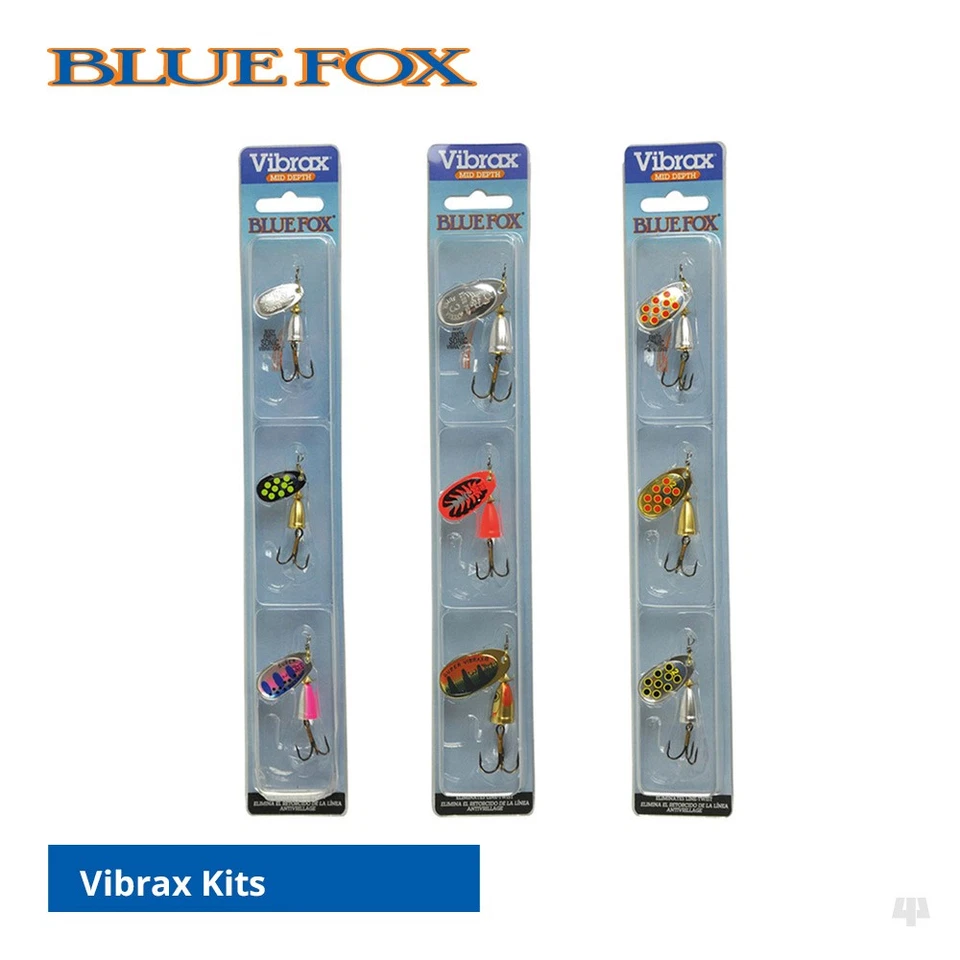 Kits giratorios originales Blue Fox Vibrax - señuelos de pesca trucha salmón lucio perca Foto 1 de 1