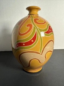 "Florero Jill Rosenwald Toyo Next amarillo orgánico remolino mod artículo de colección 10""" - Imagen 1 de 5