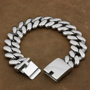 Pulsera de acero inoxidable enorme cadena de eslabones para hombre rock punk joyería 5D007B BZ - Imagen 1 de 19