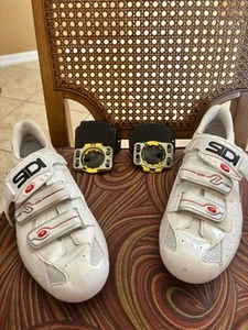 SIDI 5-Pro Carbon Millennium III Cycling Shoes Size 45 White And White Ratchet - Picture 1 of 12