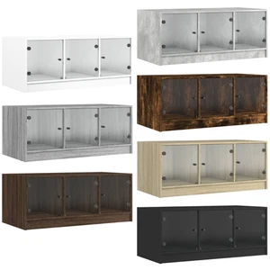 Coffee Table with Glass Doors, Hallway Center Table, Snack Tea Tables Furniture - Picture 1 of 36