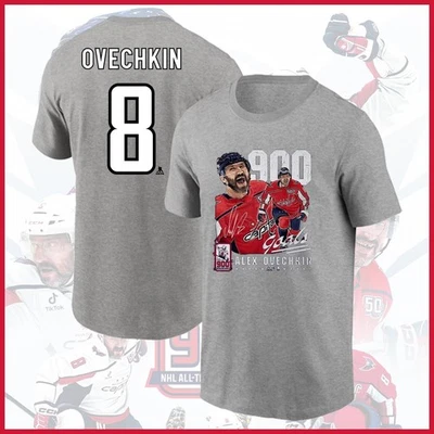 LO ÚLTIMO - Alexander Ovechkin #8 Washington Capitals 900th Career Goal Nombre y número Foto 1 de 4