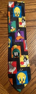 Vintage 1994 Looney Tunes Mania Herrenkrawatte Warner Bros Bugs Daffy Tweety - Bild 1 von 4