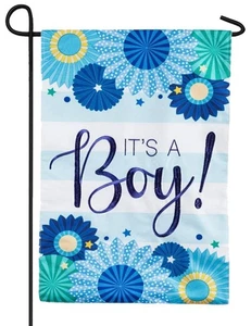Linen It's A Boy Decorative Garden Flag - Picture 1 of 1