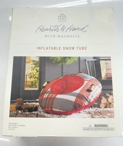 HEARTH & HAND With Magnolia Festive Red Plaid 36" Inflatable Snow Tube NEW - Picture 1 of 5