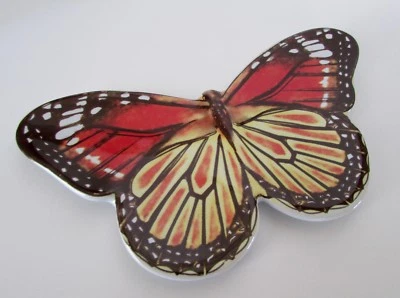 NUEVO Juliska Campo de Flores Naranja Virrey Mariposa Bandeja/Cuchara Descanso Foto 1 de 4