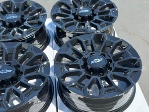 22" Wheels 22x9 8x180 Rims 2500 3500 Chevy Silverado HD Set of 4 - Picture 1 of 6