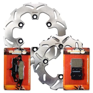 Front+Rear Rotors + Brake Pads for Kawasaki KX 80 [97-00] KX85 KX100 [2001-2021] - Foto 1 di 7