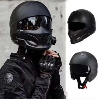Latest Motorcycle Helmet Capacete Personality Combination Full Face Retro Helmet - Image 1 of 4
