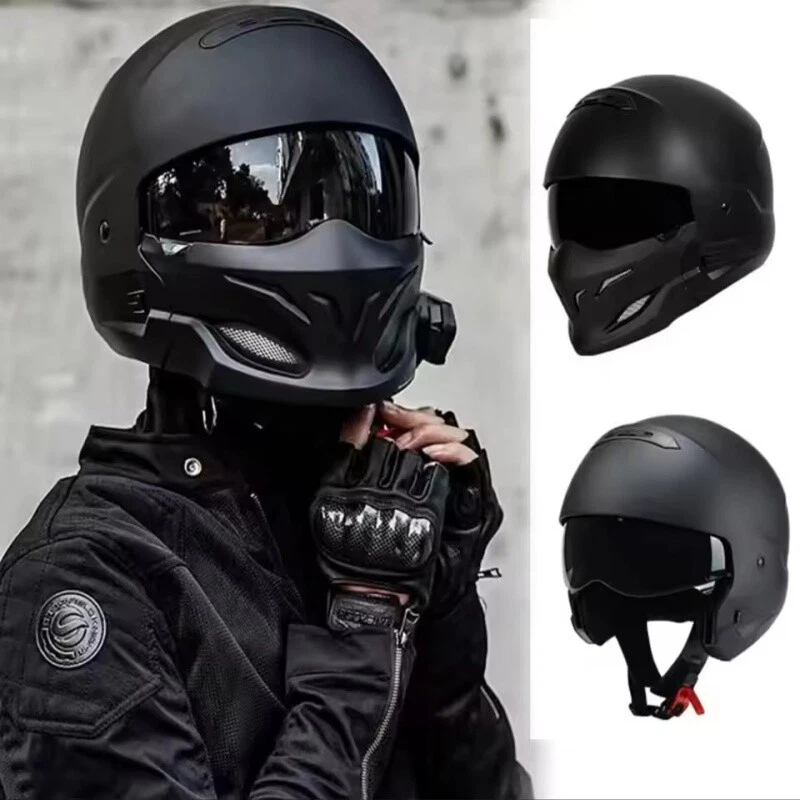 Latest Motorcycle Helmet Capacete Personality Combination Full Face Retro Helmet - Image 1 of 4