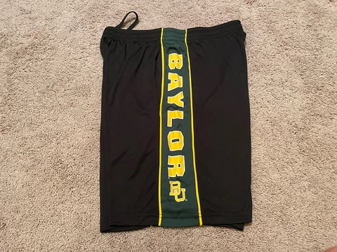 EUC Baylor Bears Big 12 Vapor Pockets Black Shorts Large OnField Colosseum Cover