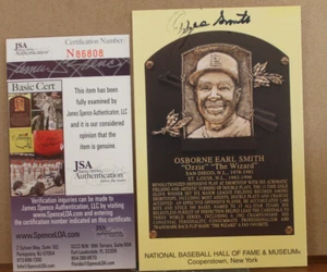 TARJETA POSTAL PLACA DORADA SALÓN DE LA FAMA "OZZIE SMITH" (JSA) - Imagen 1 de 2