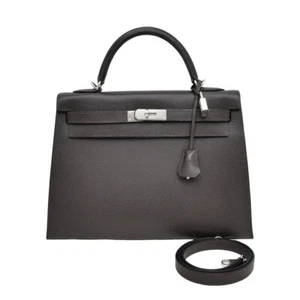 HERMES Kelly 32 Outside stitching Ebenne Vacheliège □K engraved bg17758 - Picture 1 of 10