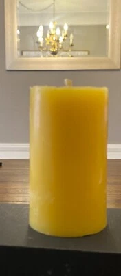 100% Pure, American-Sourced, Triple-Filtered Yellow Beeswax Pillar Candles  - Image 1 of 2