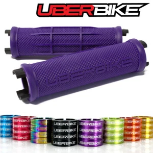 Uberbike Half Waffle MTB Lock On Grip - Purple with Lockring Colour Options - Picture 1 of 1