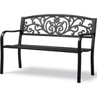 Patio & Garden  Furniture Easyfashion Outdoor Metal Bench, Black
