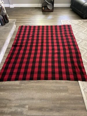 ROTHCO Wool Blend Blanket  62"X80" Red Buffalo Plaid Made In India - Image 1 of 4