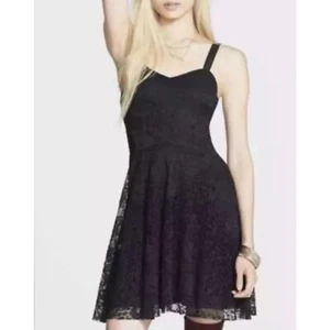 ~ Free People Lg schwarz blau ombre Spitze Boho Minikleid Stretch ärmellos - Bild 1 von 13