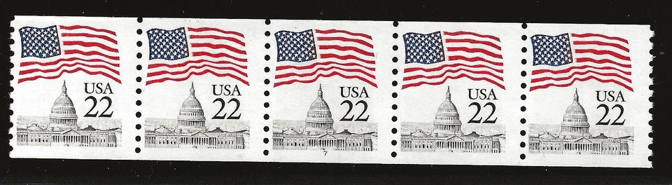 US Scott #2115a, Plate #7 Coil 1982 Flag over Capitol 22c VF MNH - Image 1 of 1