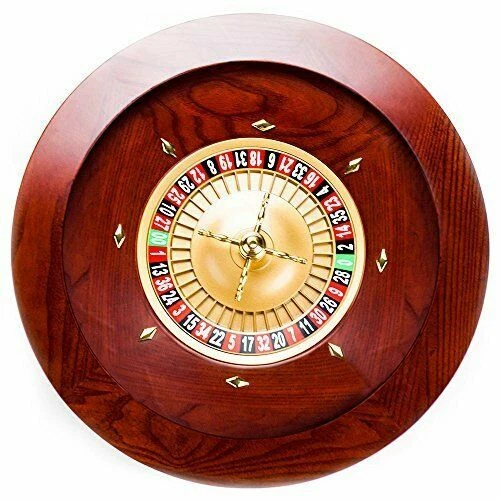 Brybelly Casino Grade Deluxe Wooden Roulette Wheel Red Brown Mahogany 19 Half in