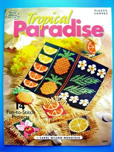 Amer School Needlework 3221 TROPICAL PARADISE 16pg 2005 booklet plastic canvas - Picture 1 of 5