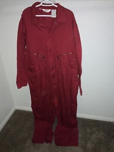 Vintage Walls Master Made Red Jumpsuit Mechanic Work Coveralls Size 56 Tall - Picture 1 of 18