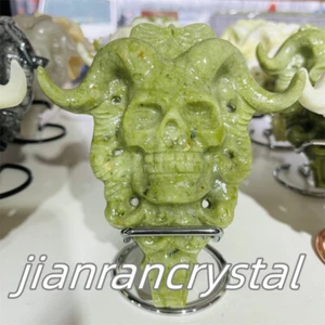 Máscara tallada calavera cristal cuarzo natural superior de 6,6" Reiki decoración curativa regalo 1 pieza - Imagen 1 de 19